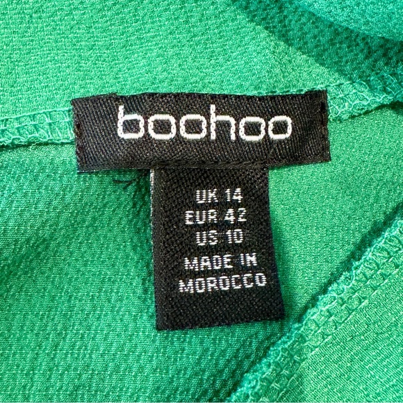 NWOT Boohoo Green Long Sleeve Blouse with Neck Ties - Bow! | Size US 10 - Picture 12 of 12